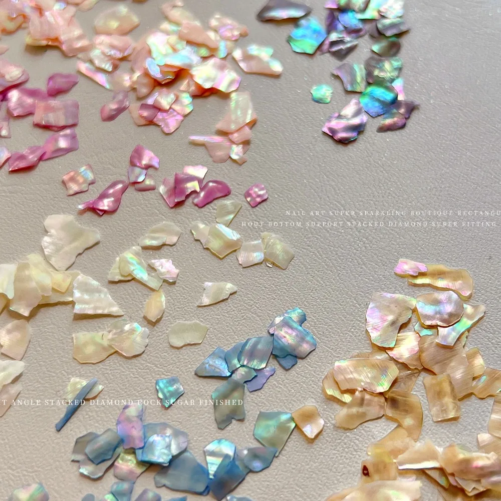 Natural Iridescent Mother of Pearl Shell Slices Aurora Shimmer Nail Art Flakes for 3D DIY Nail Art Manicure Decoration Supplies view 4