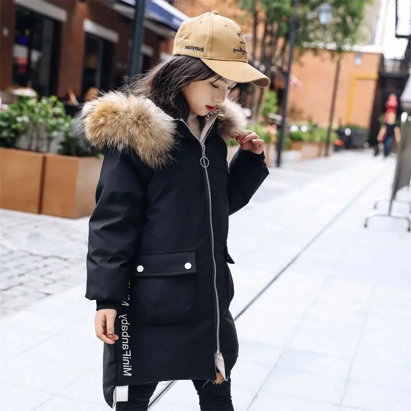 

Girls Winter Jacket Kid Coats New Fashion Length Padded Outerwear Child Thick Baby Clothes 10-15 Years Parka Snowsuit Outerwear