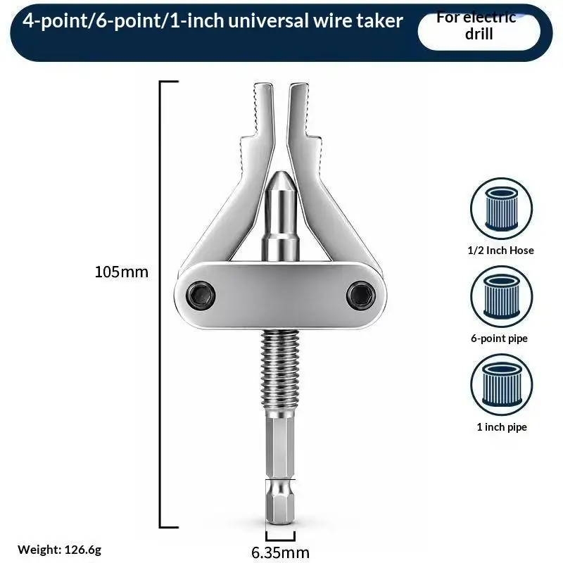 Broken Thread Puller Pipe Extractor Tool Hex Shank Drill Labor Saving Plumbing Tool for PPR PVC MPP Pipes Home DIY