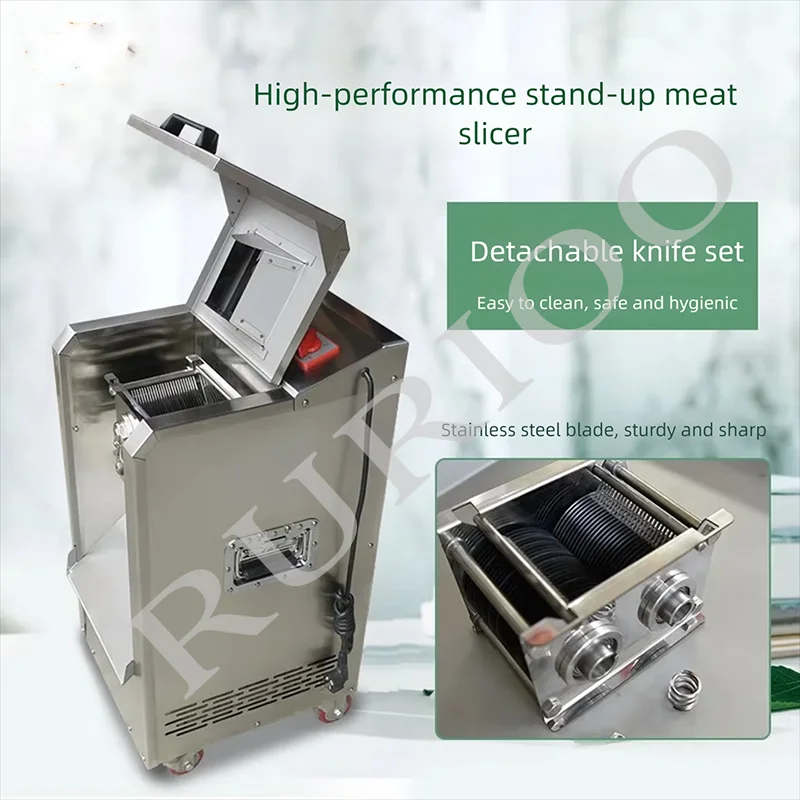 Electric Meat Cutter Machine Commercial Household Stainless Steel Automatic Meat Slicer Shred Dicing Machine 2200W