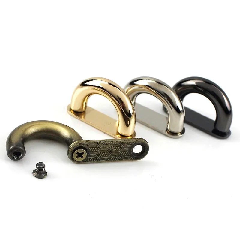2pcs Metal D ring Bag Anchor Buckles Arch Bridge Hanger hooks Bags Belts Strap Leather Crafts Bag Connector Parts