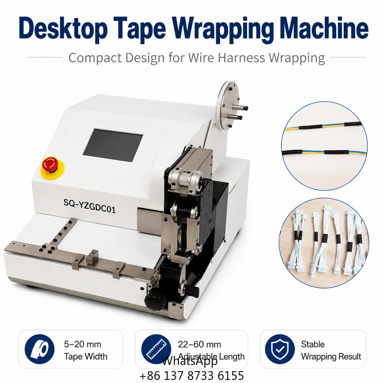 Desktop All-Electric Spot Taping Machine Automatic Wire Harness Tape Point Wrapping Tool For 2-7mm Small Cable Factory Price