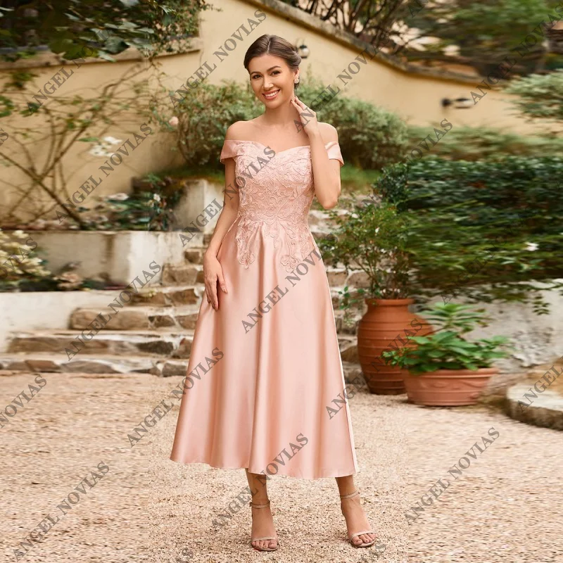 

Customized Tea Length Mother of the Bride Dresses 2025 Robes Invitee Mariage Wedding Party Dress