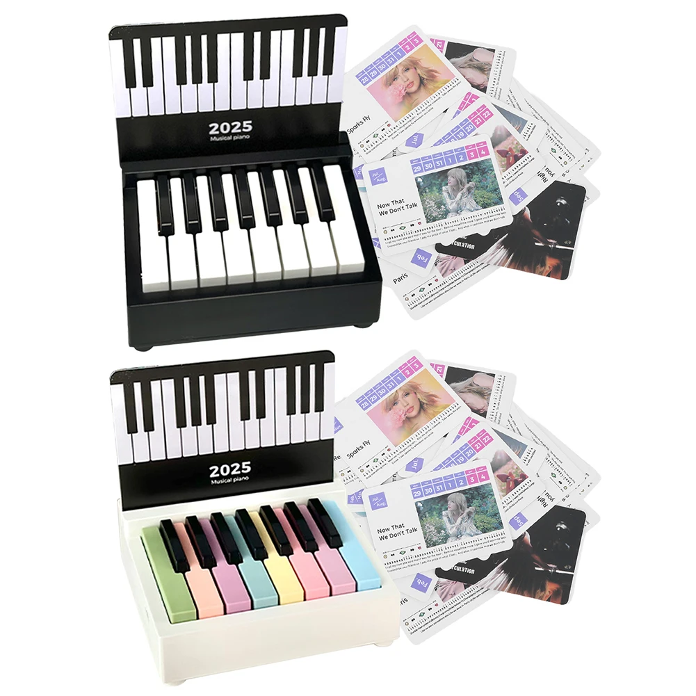 Taylor Piano Calendar 2025 Music Sheets Toy Desktop Peripheral Ornaments with 27 Music Calendar Cards 52 Songs Gift for Fans