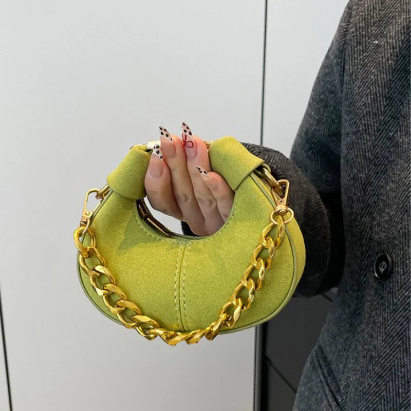 

New Women's Fashion Mini Mini Mini Semi-Circle Headphone Bag Luxury Retro Design Handheld Multifunctional Dumpling Bag Wallet