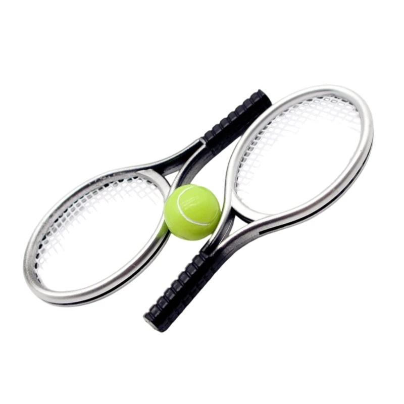 

Realistic Miniature Tennis Racket and Ball Sport Gear Scene Kits For Doll House 15UB