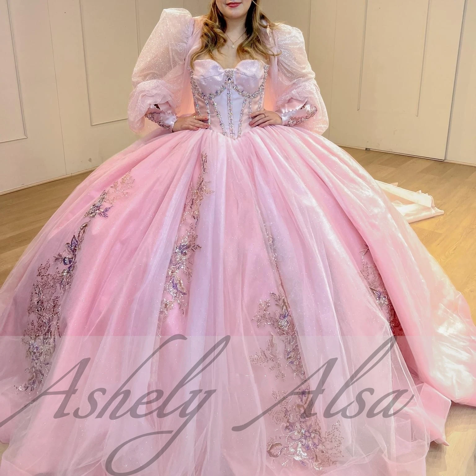 AA162 розовые платья принцессы для девочек на заказ Quinceanera с накидкой, крестообразное бальное платье, женское платье для выпускного вечера, платье для девочек 15–16 лет