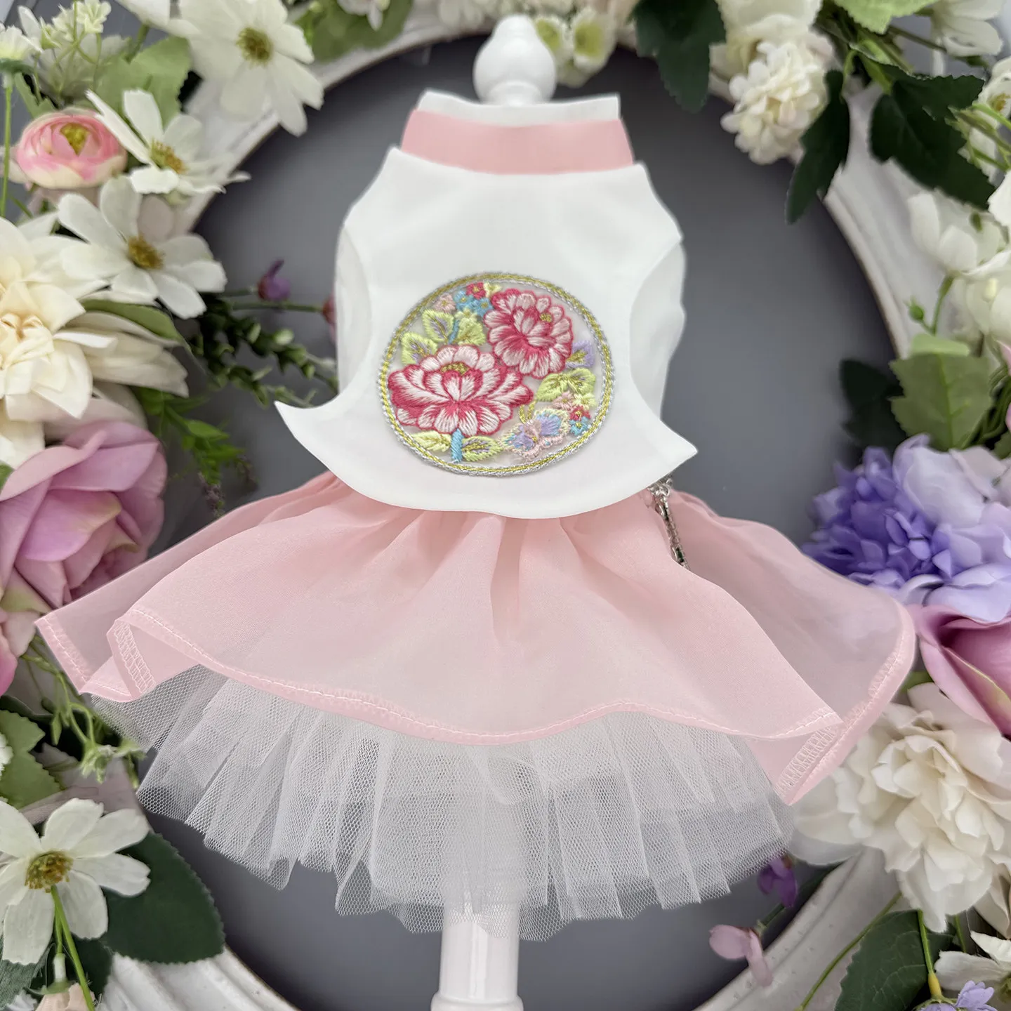 

Korean Ethnic Pet Hanbok Dog Wedding Dress Cat Dress Spring Summer Pomeranian Schnauzer Clothing Supplies for Dogs