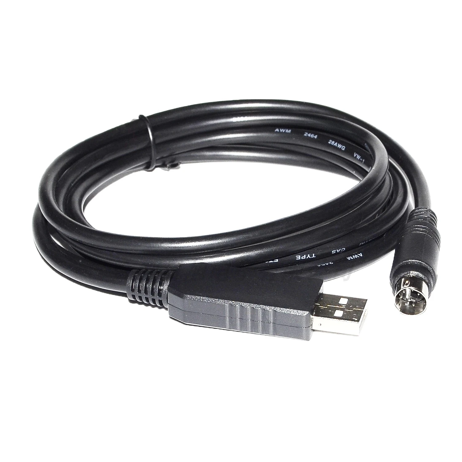 PLC QC30R2 programming communication cable FTDI chip USB to MD6 6-pin round head