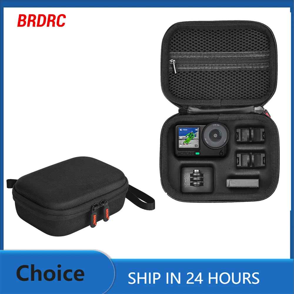 BRDRC Action 6 Aufbewahrungstasche Tragetasche für DJI Osmo Action 6 Zubehör Kamera Schnellwechselbasis Datenkabel Reisetasche