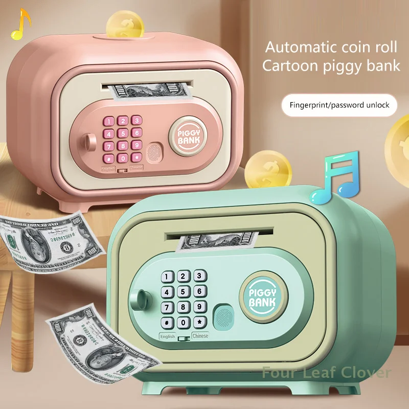 Children Piggy Banks Save Finger Print Girl DIY Electronic Money Box Savings Password Ersonalized Cash Register Toy Kid Gifts