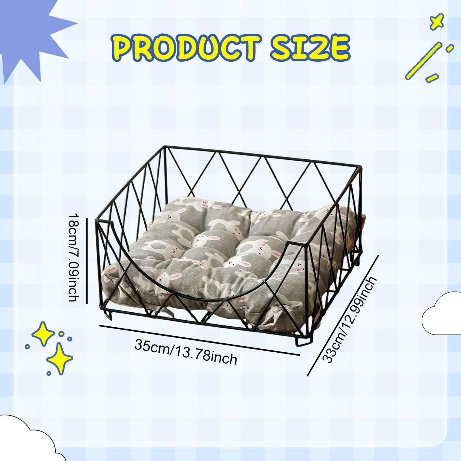 Dog Cat Bed with Cushion Comfortable Pet Cat Nest for Rabbits Puppy Kitten