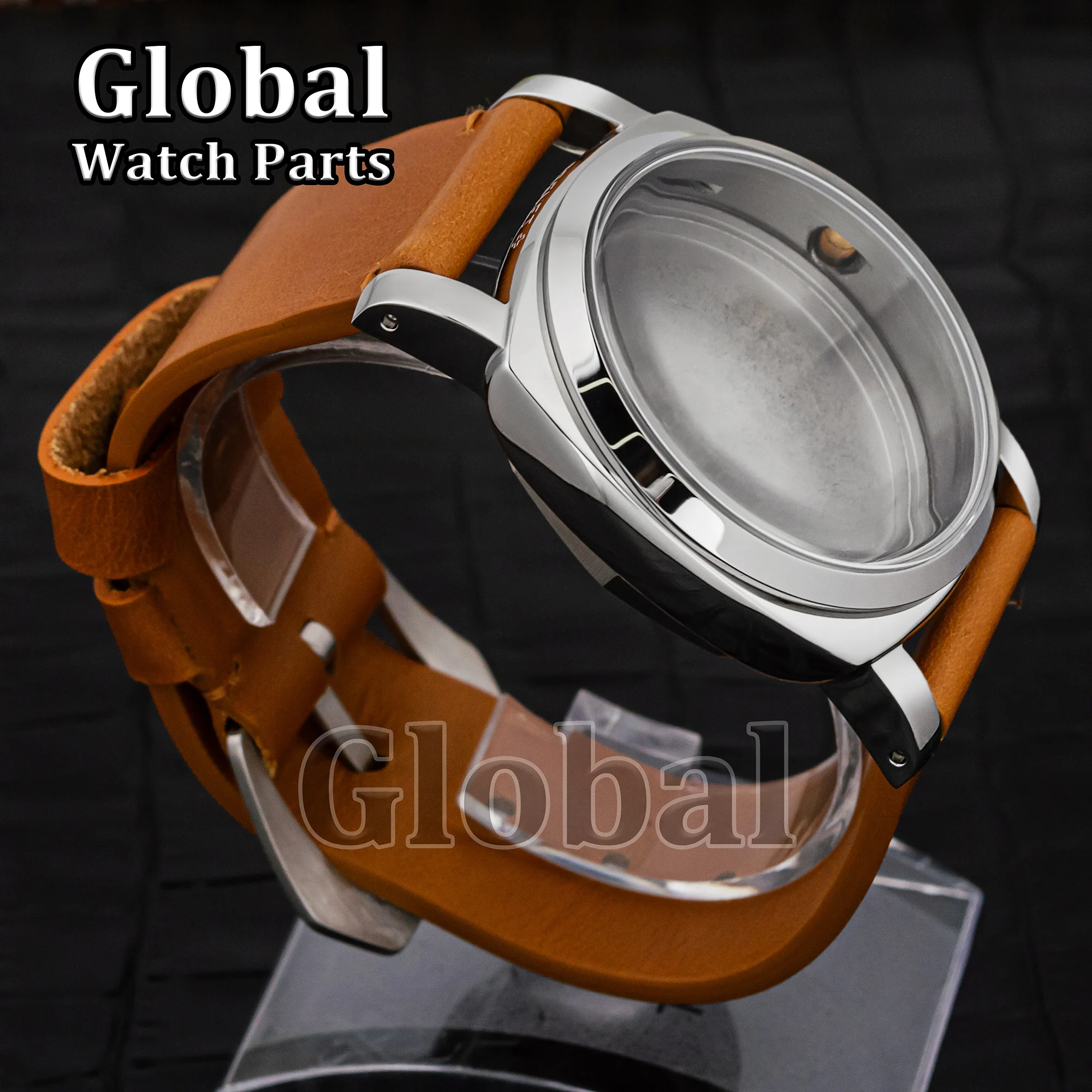 ステンレス鋼の時計ケース,本革のムーブメント,高品質,pam6152,47mm, 100m,eta 6497, 6498,st3600に適しています