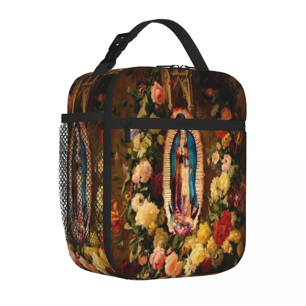 Hot Sale Our Lady Of Guadalupe Virgin Mary Plain Design Outdoor Lunch Bag Campus Lunch Neoprene Lunch Bag