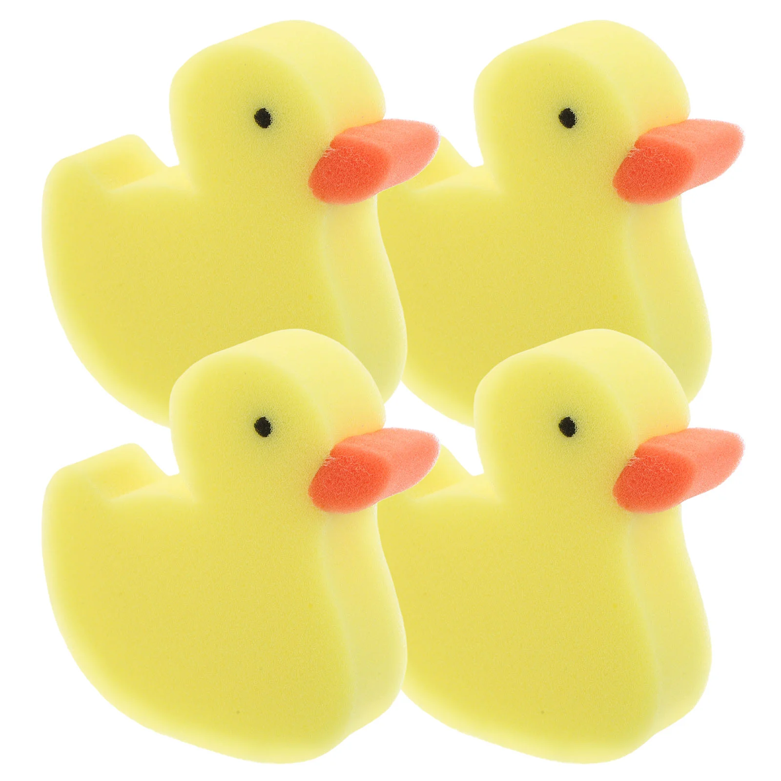 4 Pcs Little Yellow Duck Bath Brush Toddler Sponge Shower Scrubber for Body Kids Toys Sponges Shaped