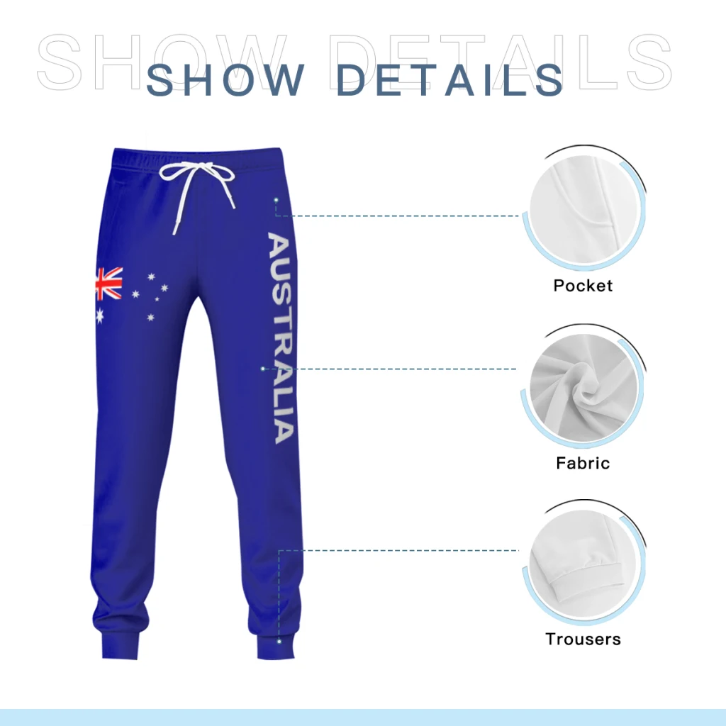 Mens Sweatpants Australia  Flag Pants with Pockets Joggers Soccer Football Multifunction Sports Sweat With Drawstring