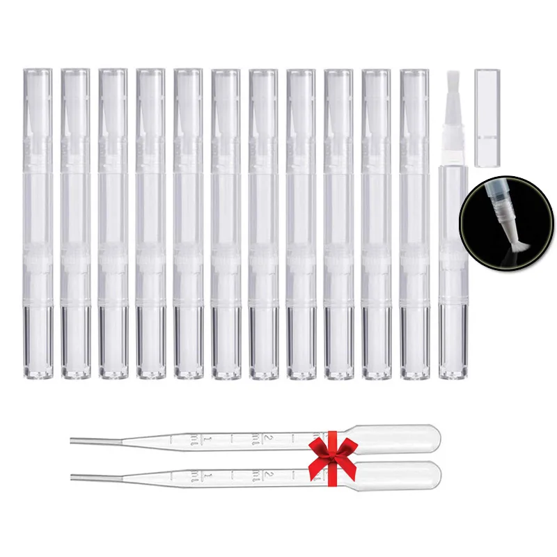 

20pcs 3ml 5ml Nail Twist Pens Empty Clear Nail Oil Pen with Brush Empty Cuticle Oil Pen Cosmetic Container Pen Lip Gloss Tubes