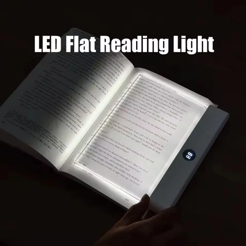 Luz de leitura com painel plano de led, visão noturna, proteção para os olhos, carregamento usb, lâmpada de leitura noturna para estudantes, lâmpada p