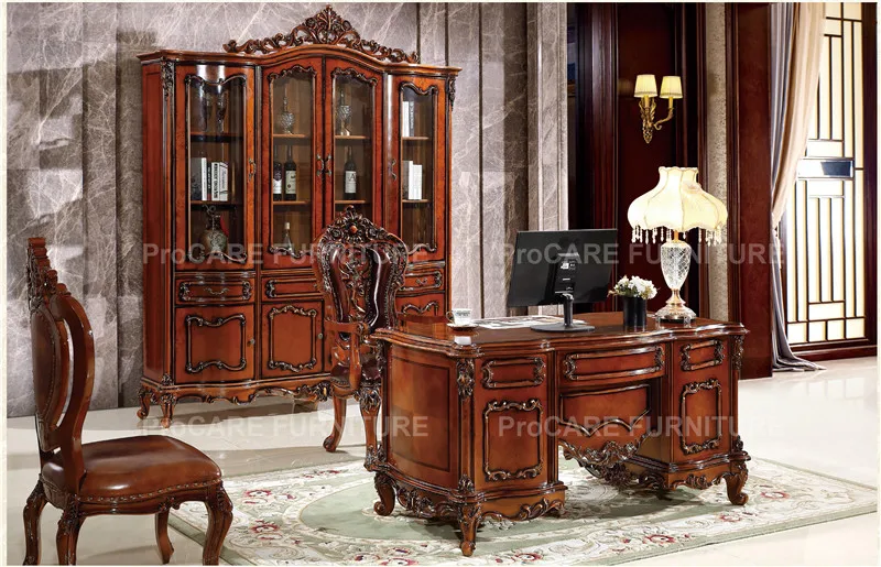 

European style solid wood living room study luxurious desk office desk