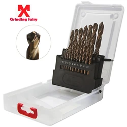 MX 25pcs HSS Twist Drill Bit Set M42 High Speed Steel 8% Cobalt Drill Bits Copper Aluminum Iron Wood Stainless Steel Metal Drill