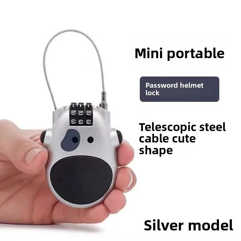 

Three-Digit Retractable Rope Lock Steel Wire Rope Cow Password Lock Skateboard Luggage Helmet Lock Environmentally Friendly