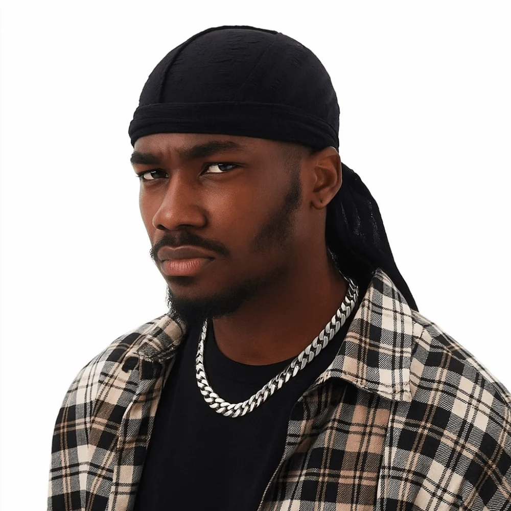 

Cotton Hip Hop Bandana Headscarf Breathable Cycling Head Scarf Long Tail Pirate Cap Strap Headband Hat Headband Hole Bandana Cap