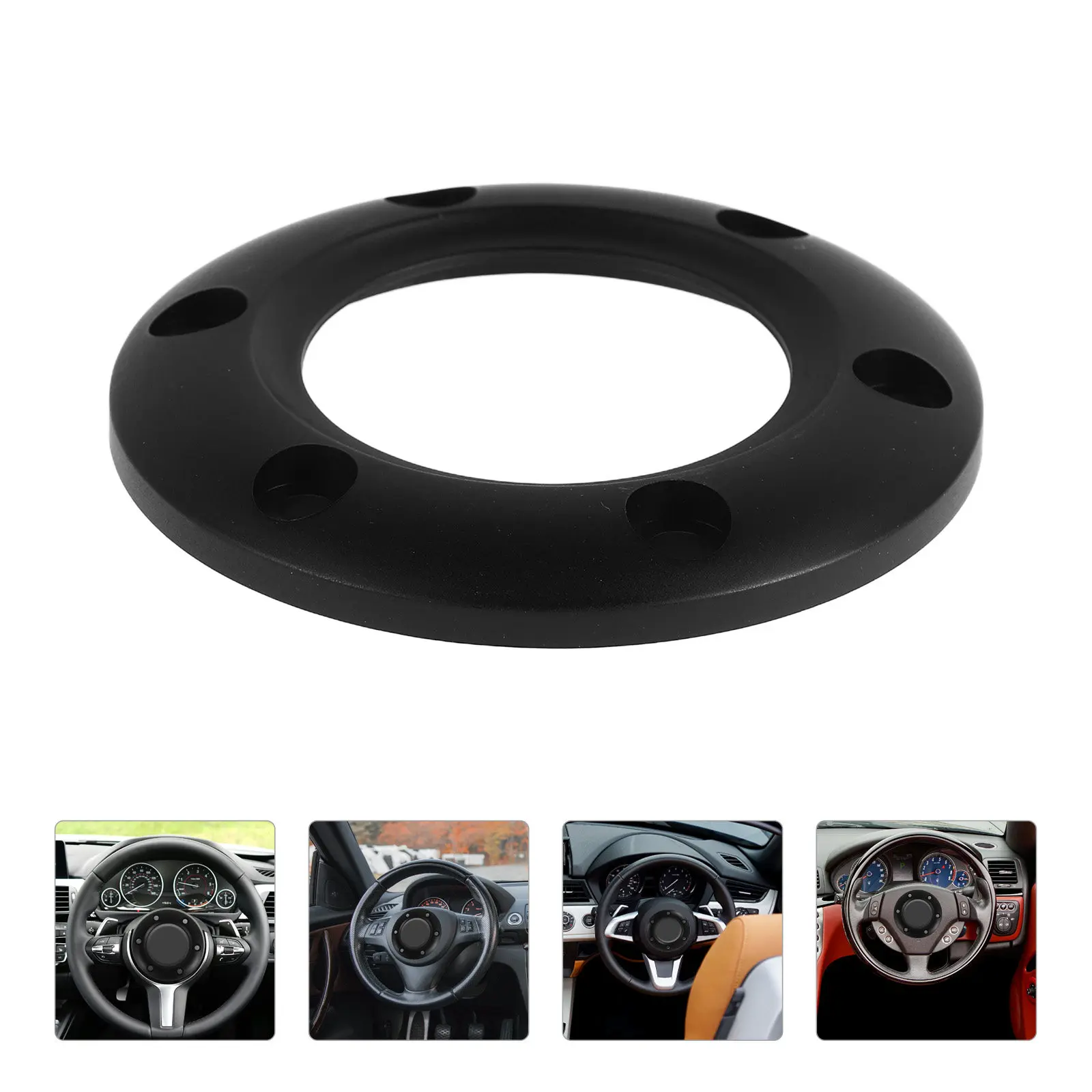Car Wheel Horn Plate Cover Universal Round Horn Cover for Steering Wheel Steering Wheel Horn Button Cover Black 1