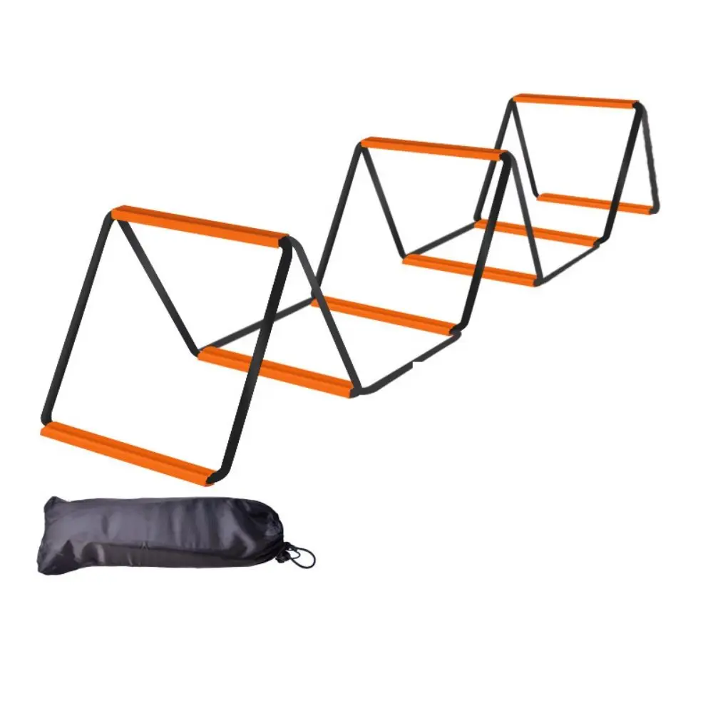 Escalera ágil naranja, escalera de velocidad de fútbol plegable de acero al carbono, configuración instantánea, escalera de salto de entrenamiento de calzado multifuncional