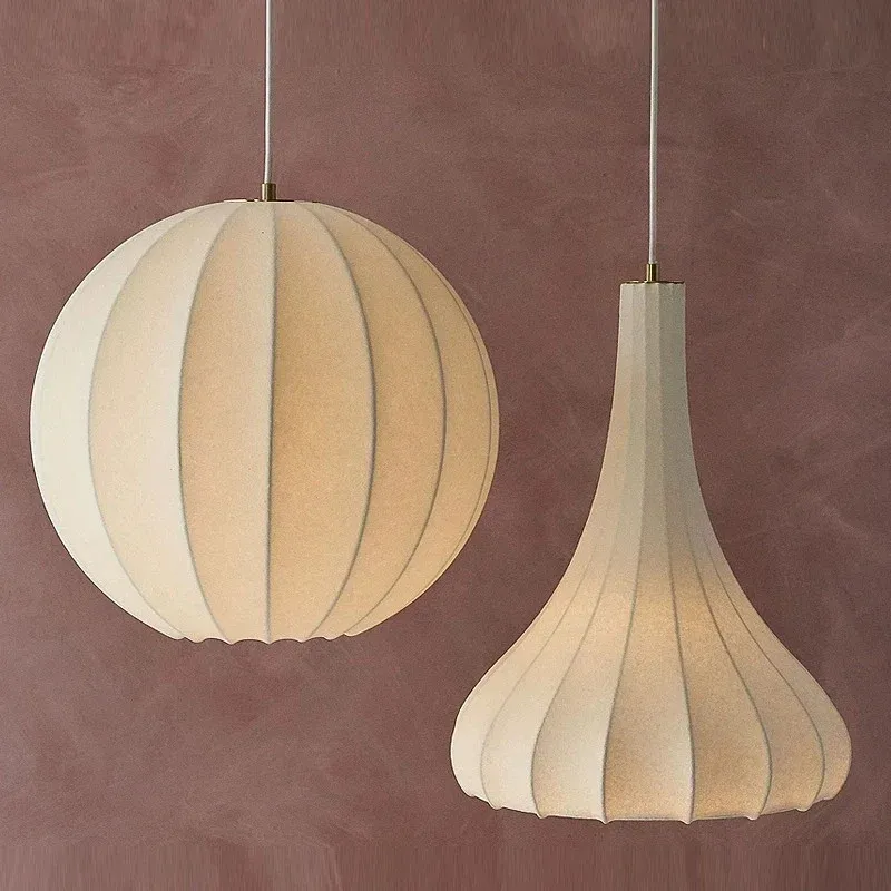 Silk Cocoon Pendant Light Minimalist silk lantern Pendant light for Living Dining Room Bedroom Restaurant japanes cocoon light