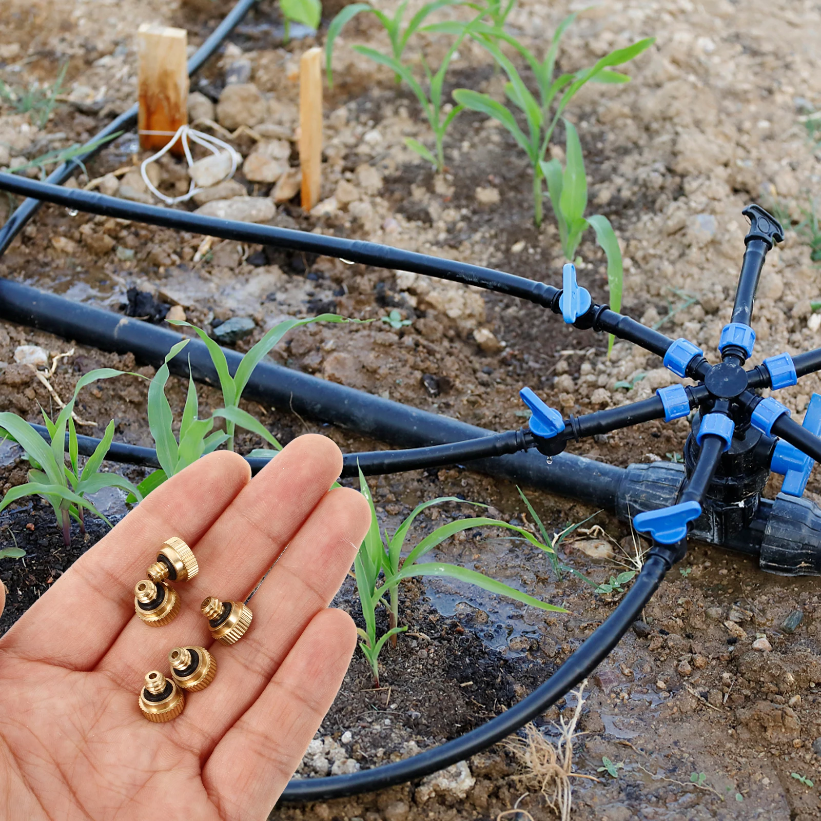 

30pcs Misting Nozzle Atomizing Spray Head 0.3mm Brass Body Stainless Steel Orifice Leak Proof Self Sealing Gardening