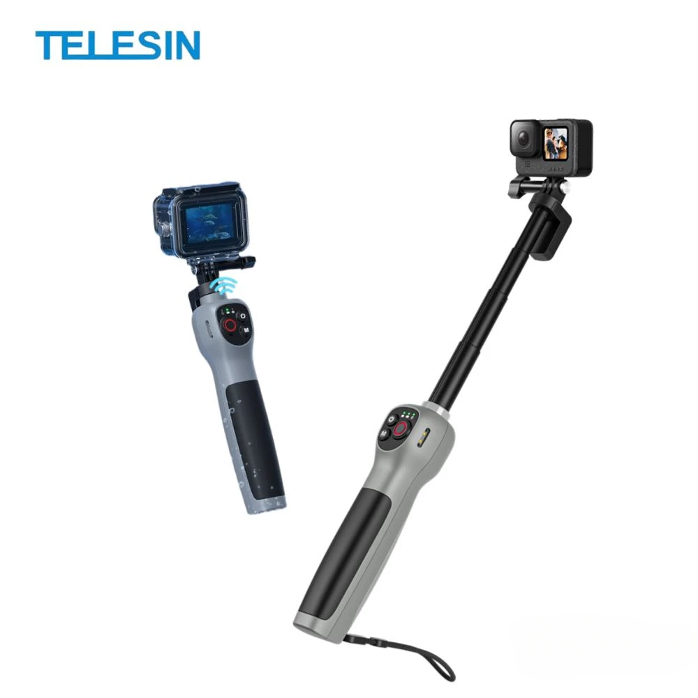 TELESIN Underwater Selfie Stick with Remote Control for Gopro Hero 13 12 11 10 9 8 Deep Waterproof Aluminum alloy Selfie Stick