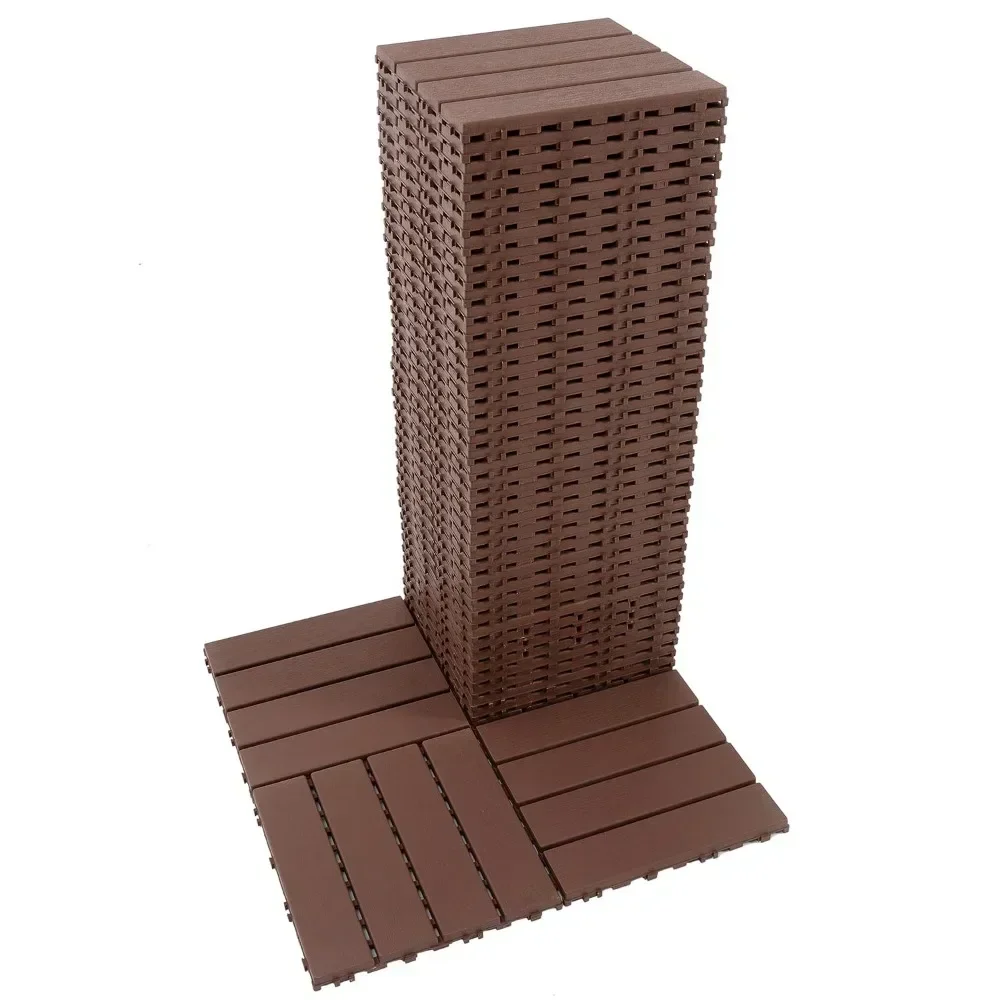 

LPlastic Interlocking Deck Tiles, 12"x12"(Pack Of 44), Flooring Outdoor Waterproof All Weather Use, Flooring For Front/Back Yar