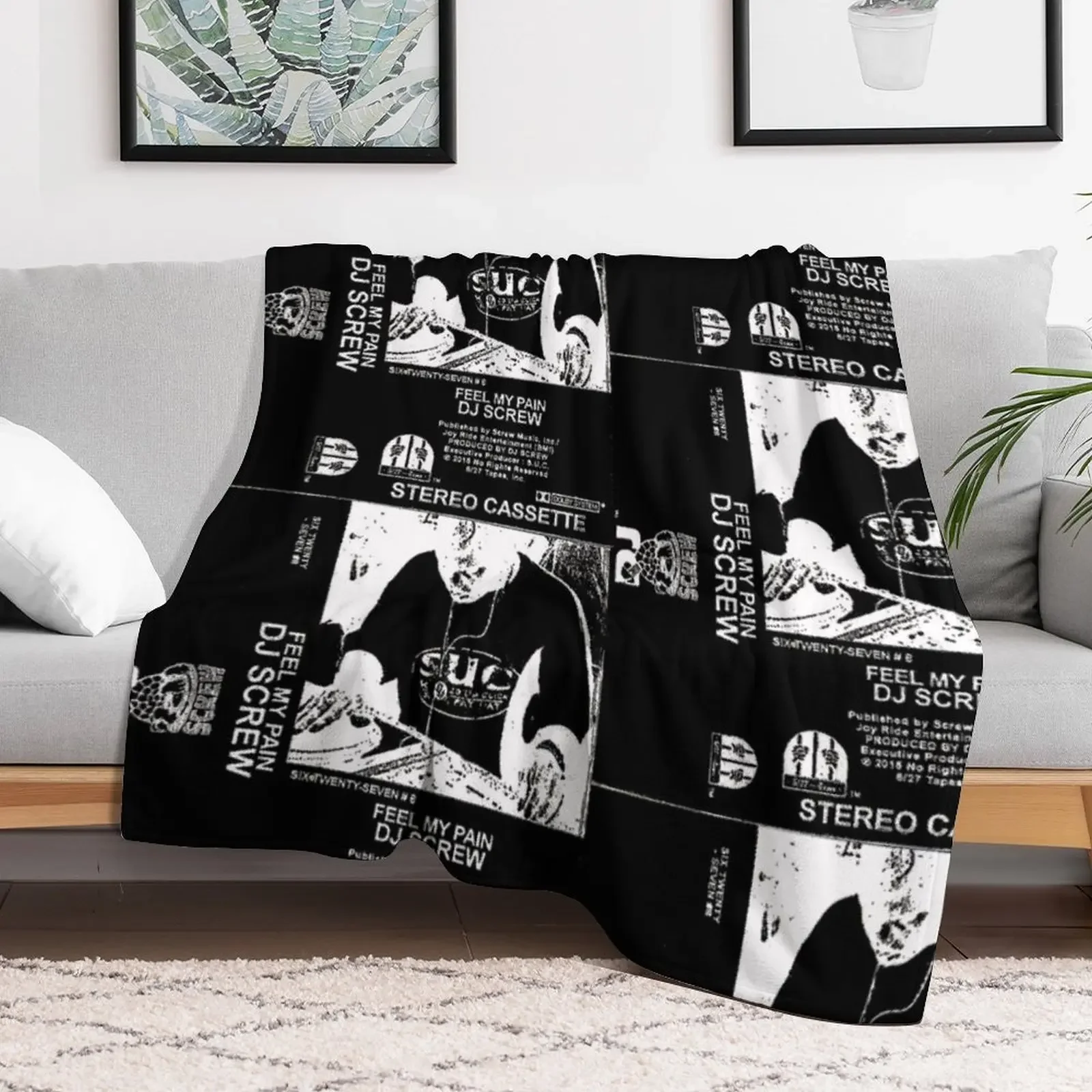 DJ SCREW FEEL MY PAIN INVERTED Throw Blanket Cozy Throw Blanket for Bed Sofa Chair