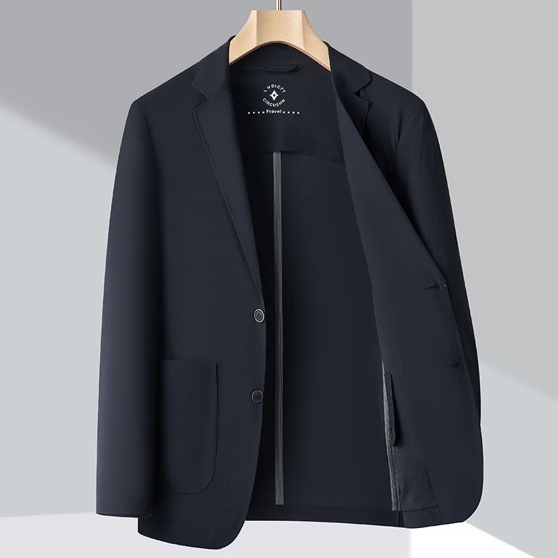 

Летний мужской костюм из высокоэластичного ледяного шелка с вафельным узором, не требующий глажки, премиум-класса, с защитой от солнца, тонкий, повседневный, деловой