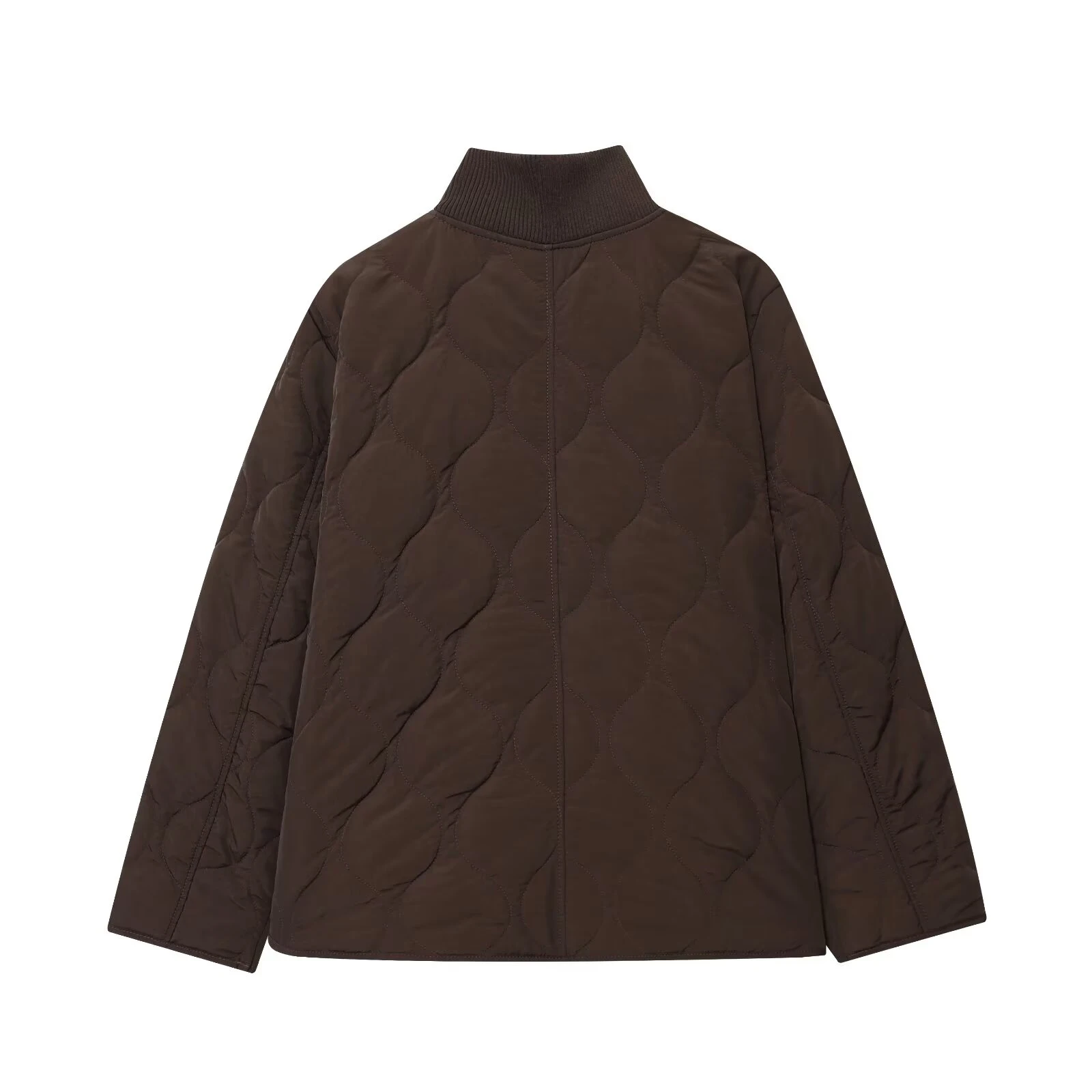 Jesienne Nowości Damskie 2025 Moda Szeroka Silueta Pikowana Kurtka z Cienkiej Bawełny Kurtka Bawełniana