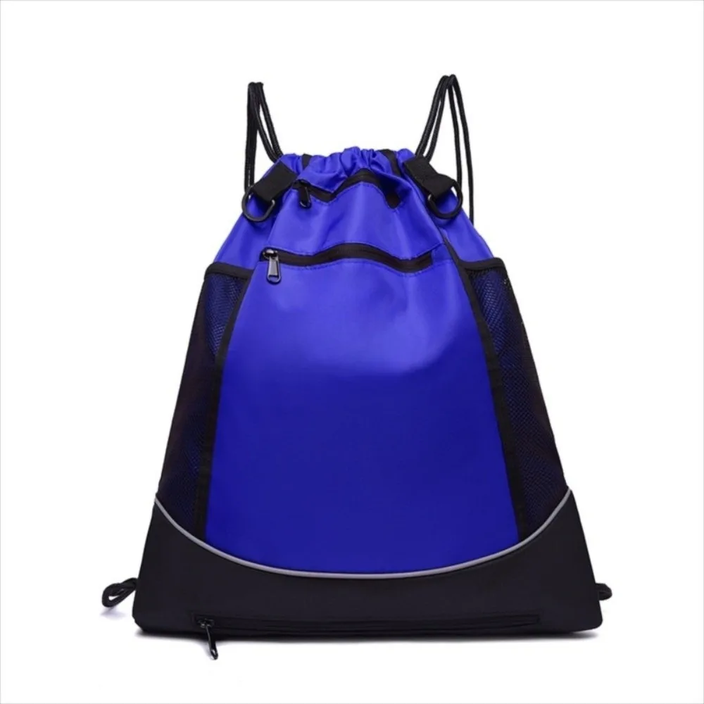 

Waterproof Sports Ball Backpack Polyester Drawstring Travel Gym Shoulders Bag with Mesh Pocket Multifunctional