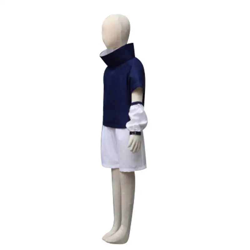 Kids Adult Uchiha Cosplay Sasuke Costume Outfit Children Summer School Uniform Suit Anime Halloween Costume