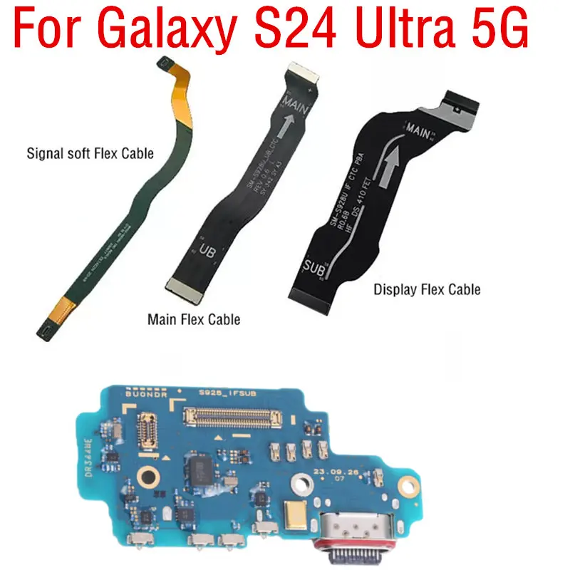 USB Charger Board Connector Charging Dock Port Flex Cable For Samsung Galaxy S24Ultra S928U S928N S928U Signal/main Flex Cable