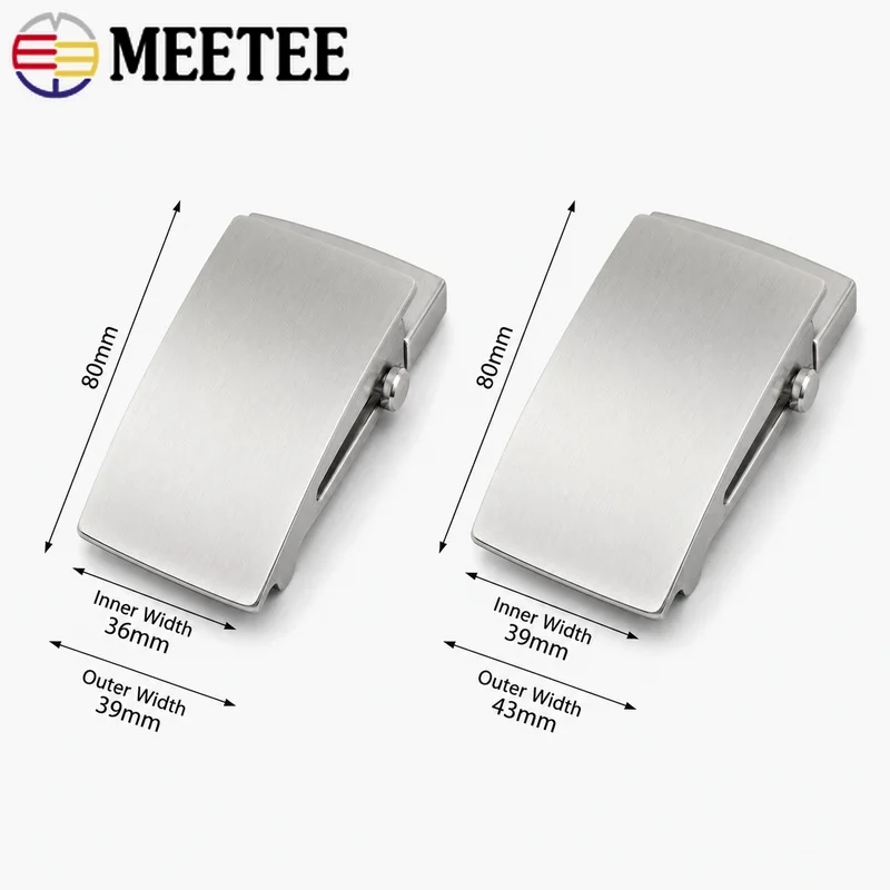 1Pc 36/39mm Stainless Steel Automatic Belt Buckle Toothless Roller Clasp for Men Waistband Leather Strap Replacement Accessory