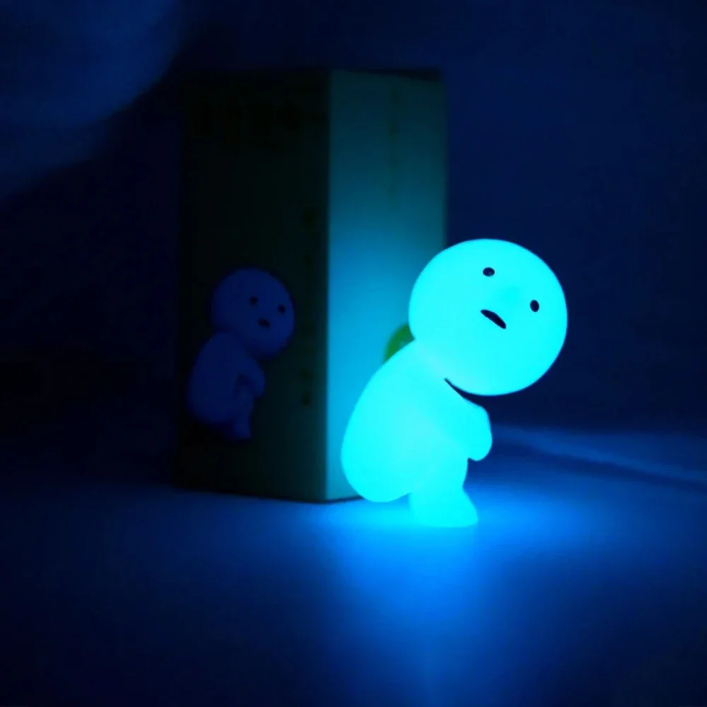 Smiski Toilet Series Blind Box Cartoon Night Light Decoration Mini Figures Kawaii Noctilucent Blue Doll Toys Christmas Gifts