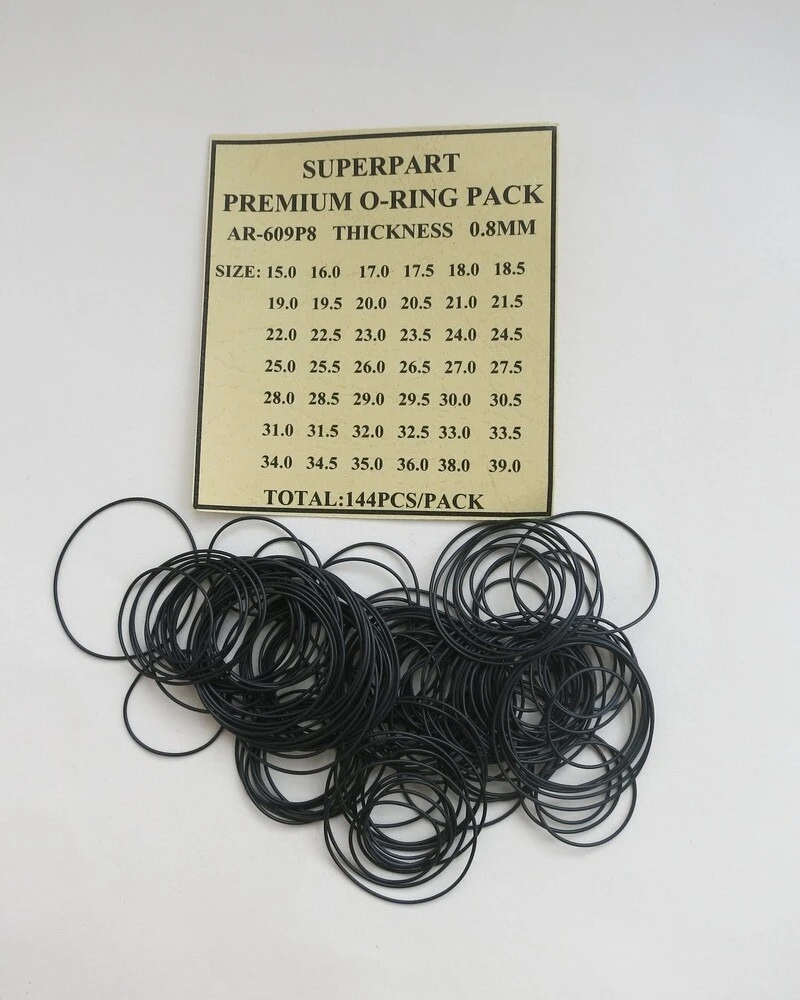 Watch Back Case Gasket Assortment Premium O-ring Pack 0.3mm 0.4mm 0.5mm 0.6mm 0.7mm 0.8mm0.9mm 1.0mm Thick 609P#