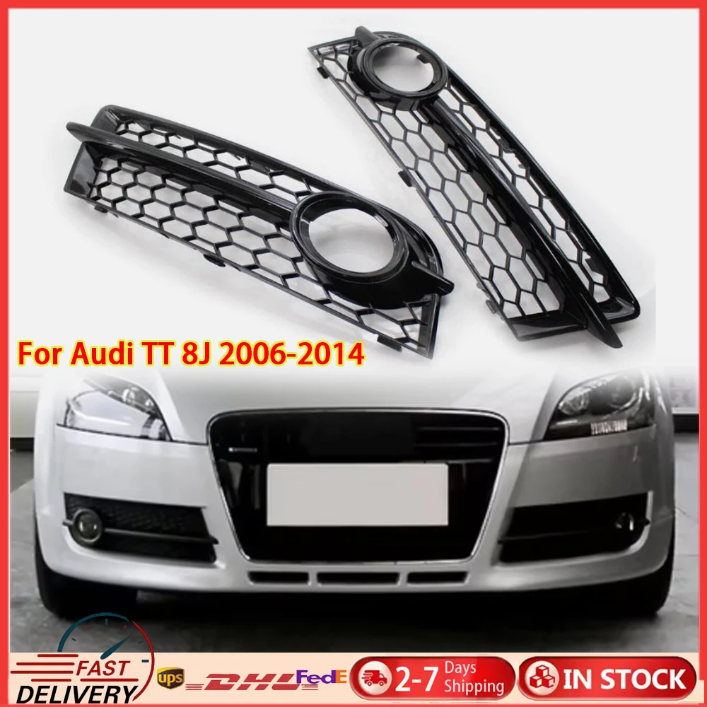 

1 Pair Car Fog Lamp Grille For Audi TT 8J 2006-2014 Front Bumper Honeycomb Mesh Light Cover Exterior Accessories 8J080768201C