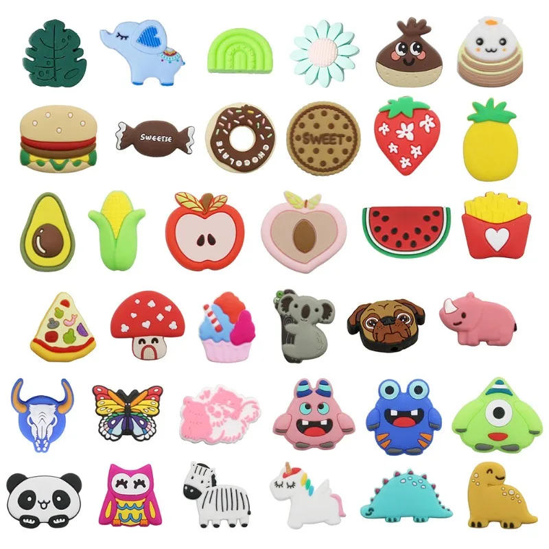 100pcs-edition-ladybug-silicone-bead-cartoon-animal-bead-stringing-bead-pen-loose-food-grade-silicone-focus-beads-wholesale