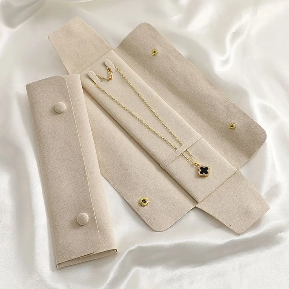 Fashionable Microfiber Jewelry Storage Foldable Portable Necklace Bracelet Pedant Display Exquisite Storage Pouch