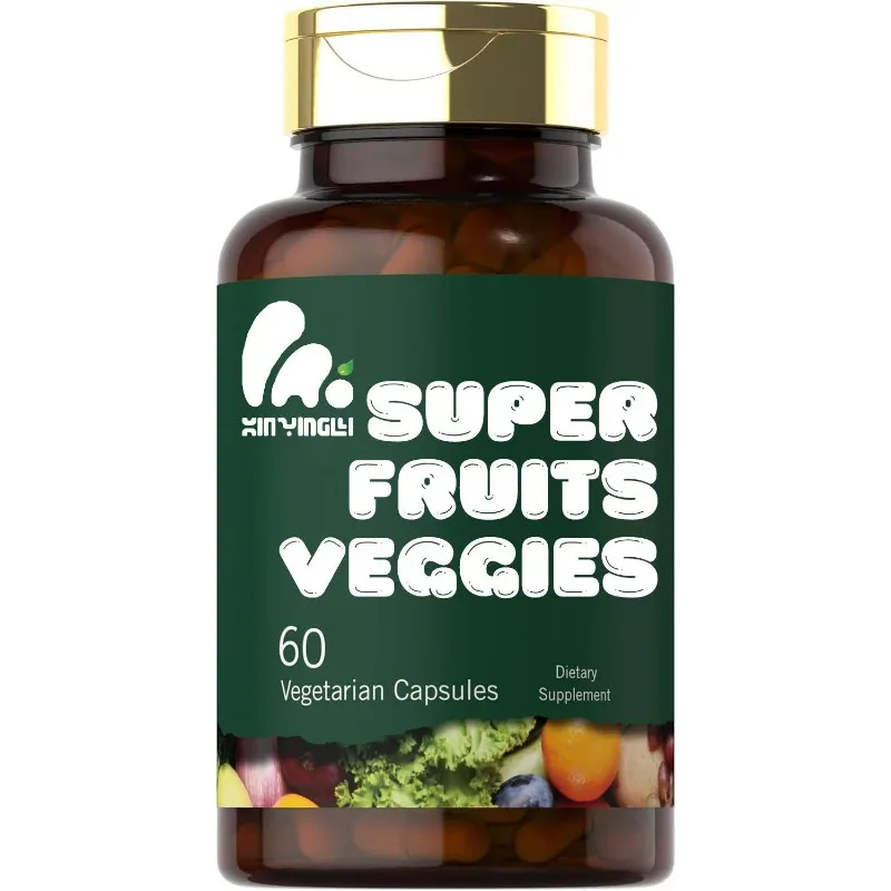 

60 capsules of super fruits and vegetables | vegetarian, non GMO, and gluten free supplements