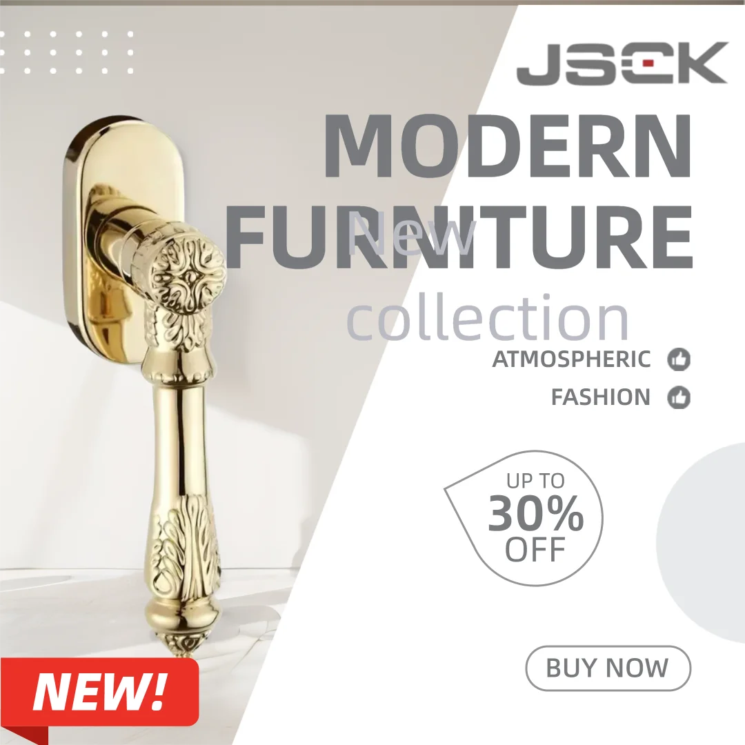 مقبض نافذة نحاسي / مشغل للنوافذ المصنوعة من سبائك الألومنيوم ذات الكسر الحراري، والفتح الداخلي والخارجي