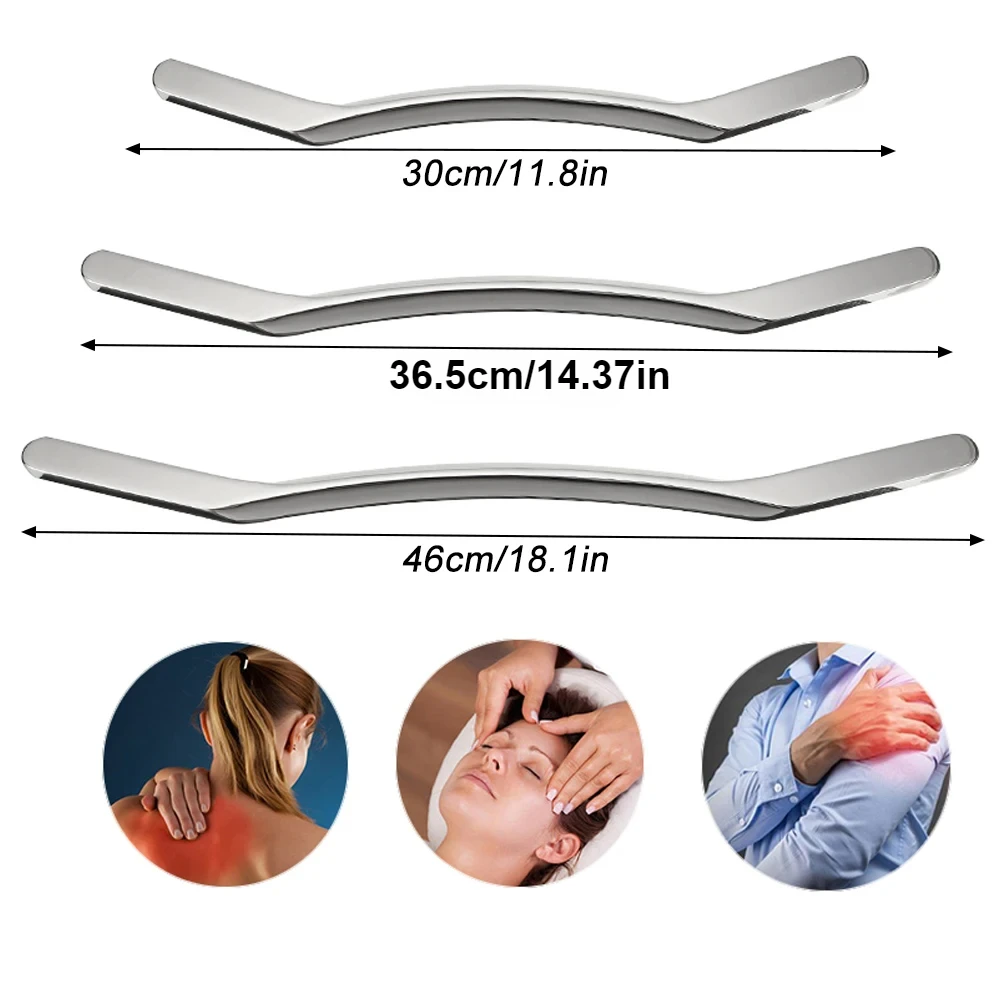 Stainless Steel IASTM Tool Guasha Massage Tool Muscle Scraping Tool for Soft Tissue Therapy and Reduce Arms,Back,Legs, Neck Pain