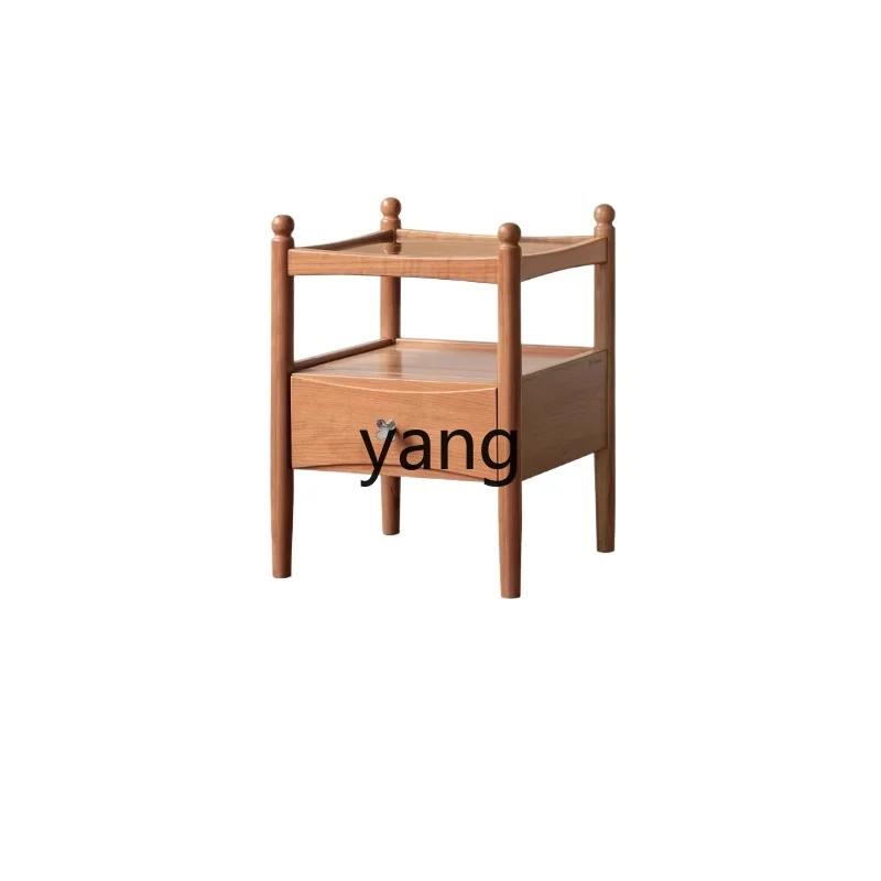 

TGF solid wood bedside table French retro cherry wood locker bedroom home one pump one locker