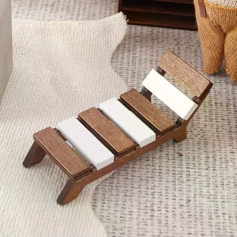 1:12 دمية مصغرة كرسي الشاطئ المتسكع الأثاث نموذج المنزل ديكور لعبة بيت الدمية الملحقات مشهد ذاتي الصنع #3