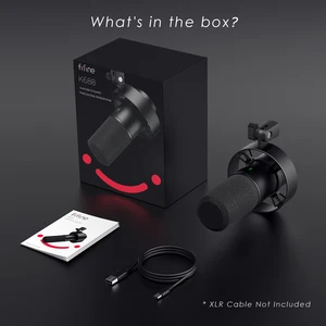 FIFINE-USB XLR Dynamic Microphone with Gain Button, Touch-Mute, Jack Headphone, PC Recording Microphone, Sound Plate Streaming, K688W, White 8 Main Sales White Microphone - №2